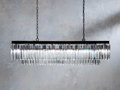 Leyland Prism Crystal Tiered Rectangular Chandelier