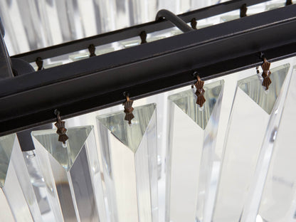 Leyland Faceted Deco Tiered Rectangular Chandelier