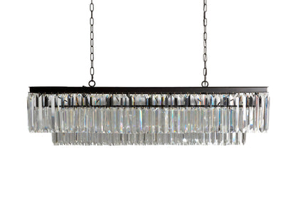 Leyland Prism Crystal Tiered Rectangular Chandelier