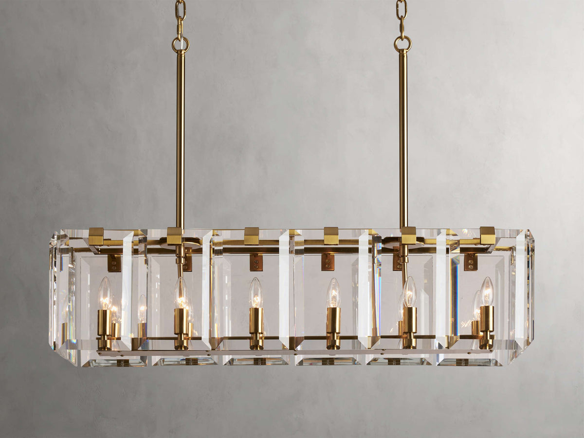 Amaya Luxe Crystal Rectangular Chandelier