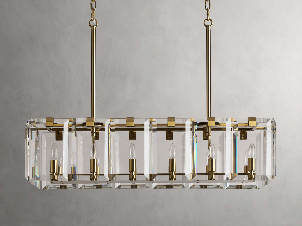 Amaya Luxe Crystal Rectangular Chandelier