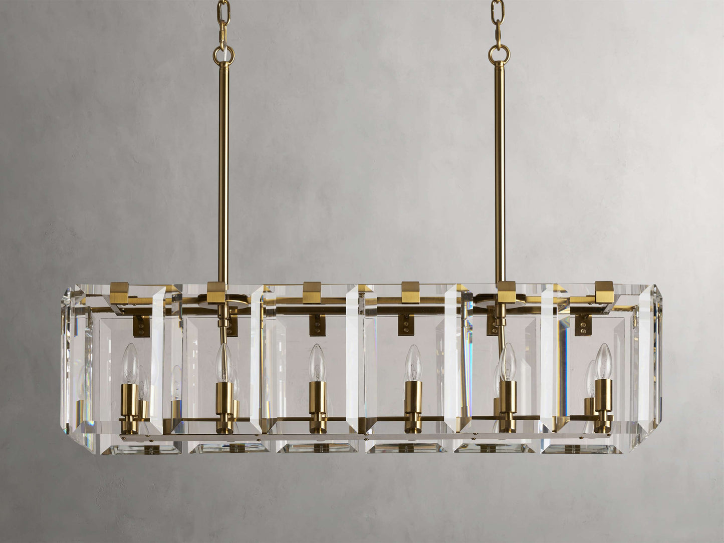 Amaya Luxe Crystal Rectangular Chandelier