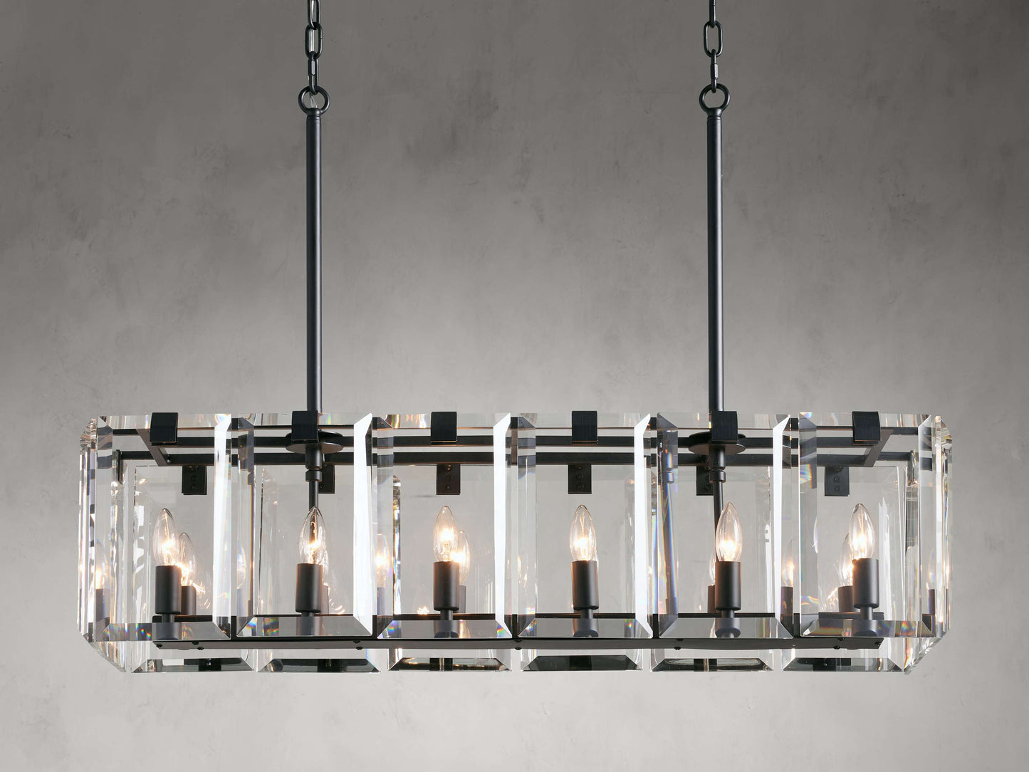 Amaya Luxe Crystal Rectangular Chandelier