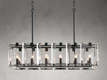 Amaya Luxe Crystal Rectangular Chandelier
