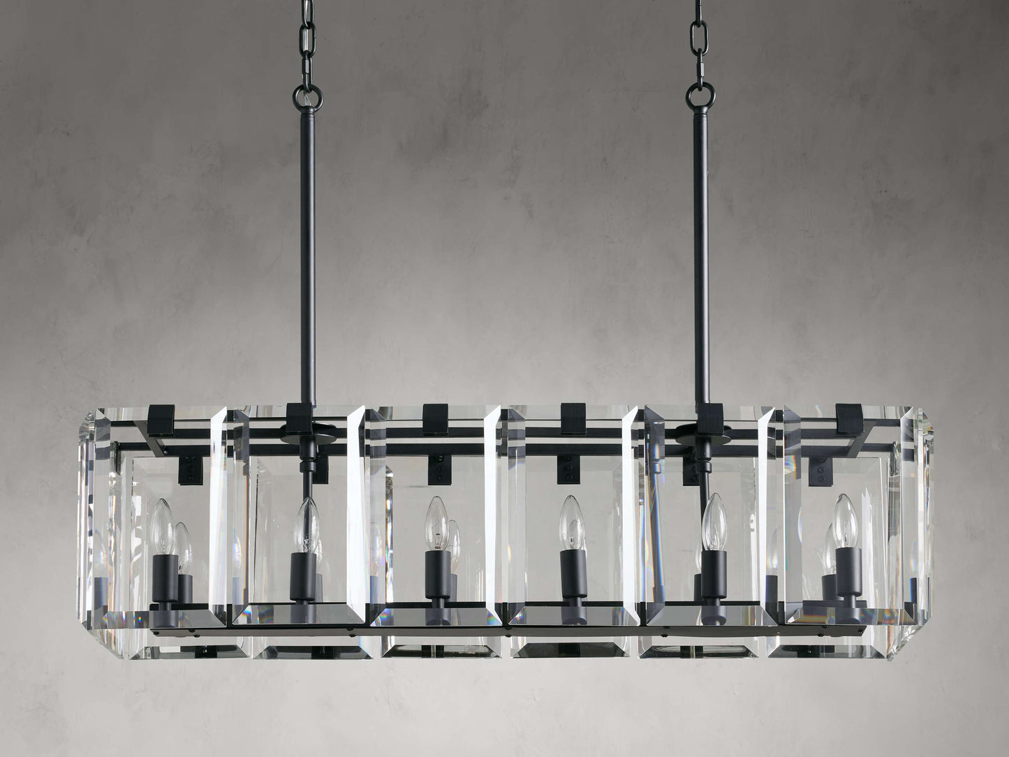 Amaya Luxe Crystal Rectangular Chandelier