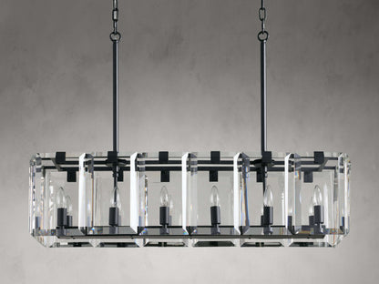 Amaya Luxe Crystal Rectangular Chandelier