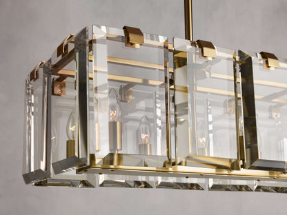 Amaya Luxe Crystal Rectangular Chandelier