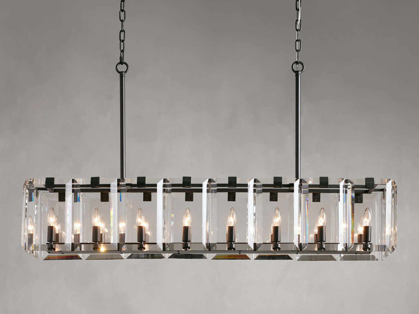 Amaya Delicate Crystal Rectangular Chandelier