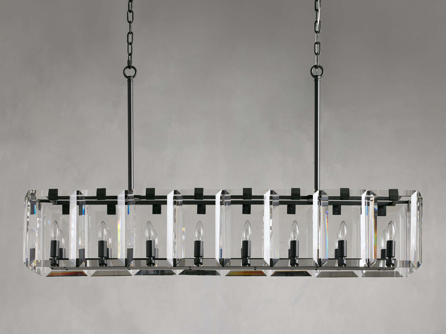 Amaya Luxe Crystal Rectangular Chandelier