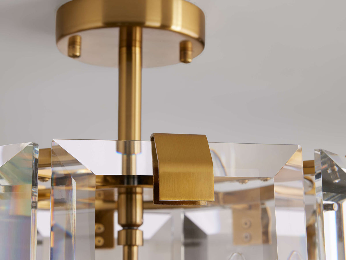 Amaya Luxe Crystal Round Flush Mount