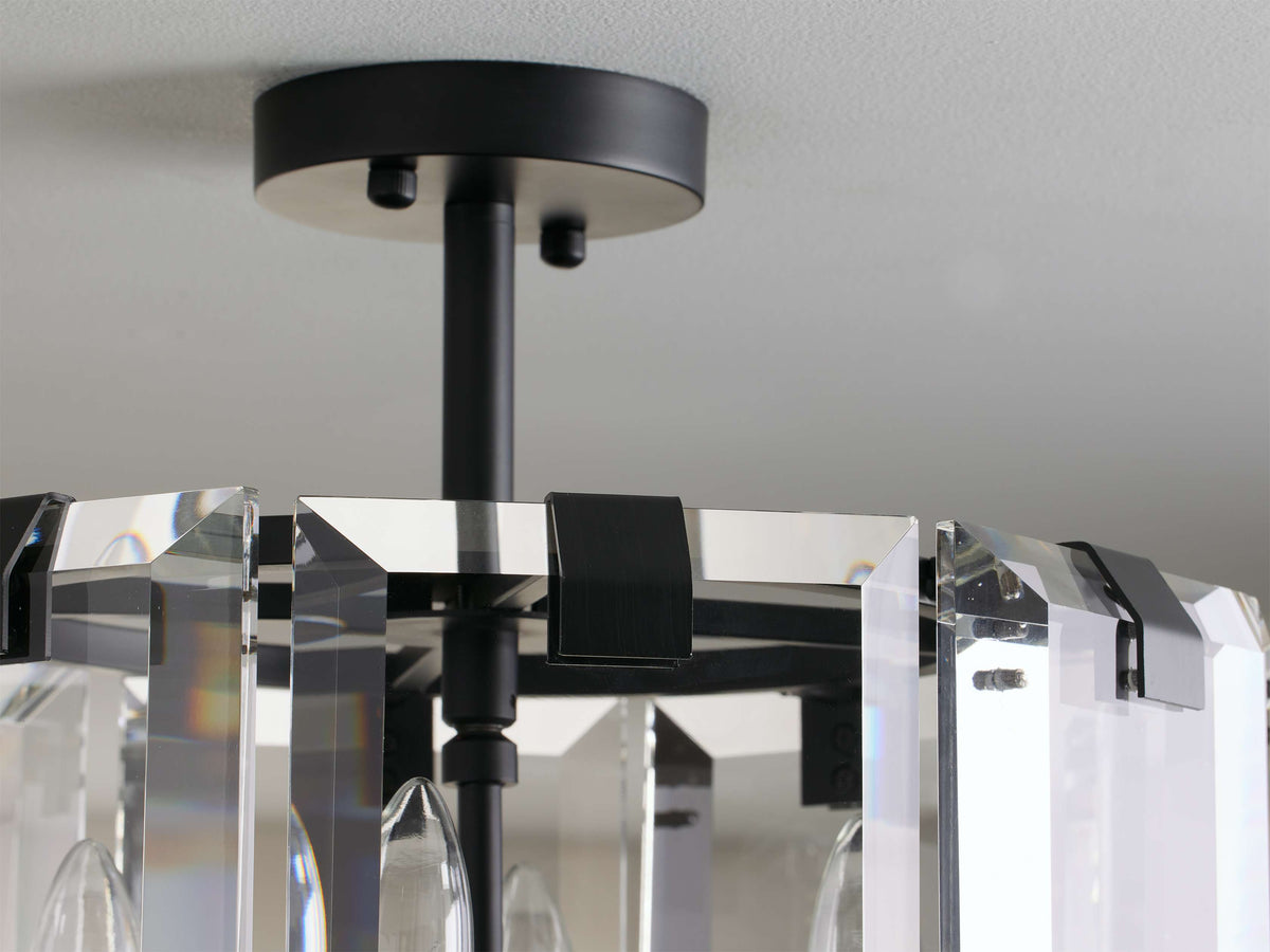 Amaya Luxe Crystal Round Flush Mount