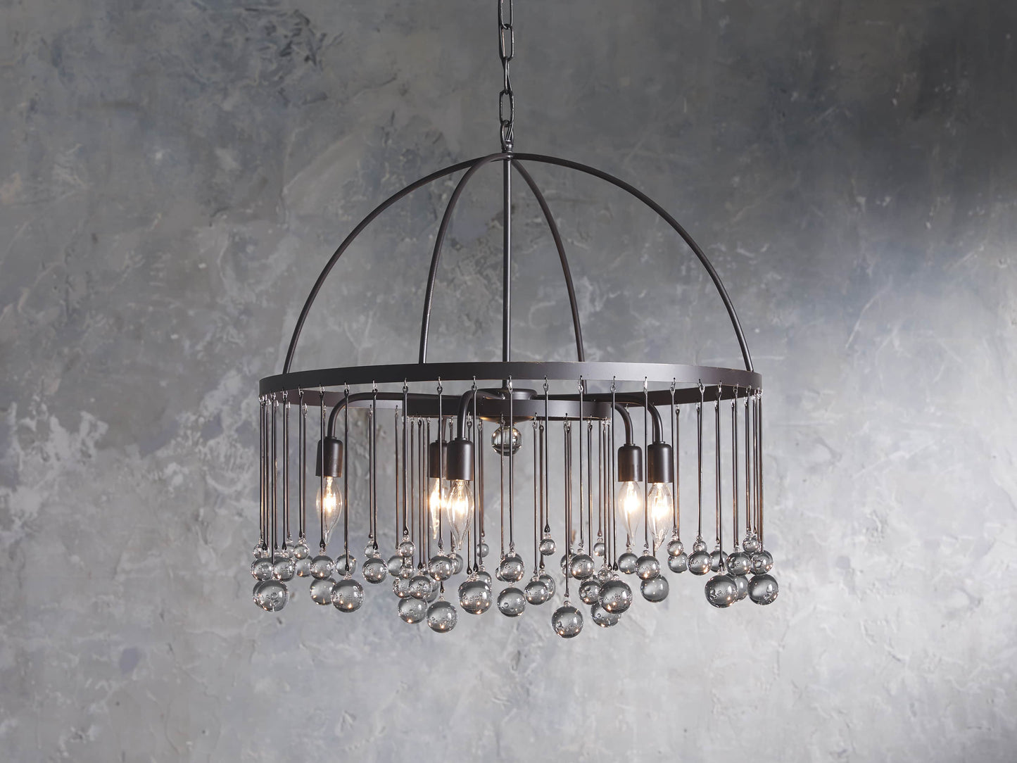 Aubrey Crystal Ball Tiered Round Chandelier