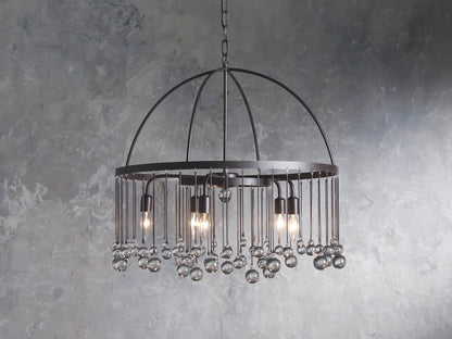 Aubrey Crystal Ball Tiered Round Chandelier