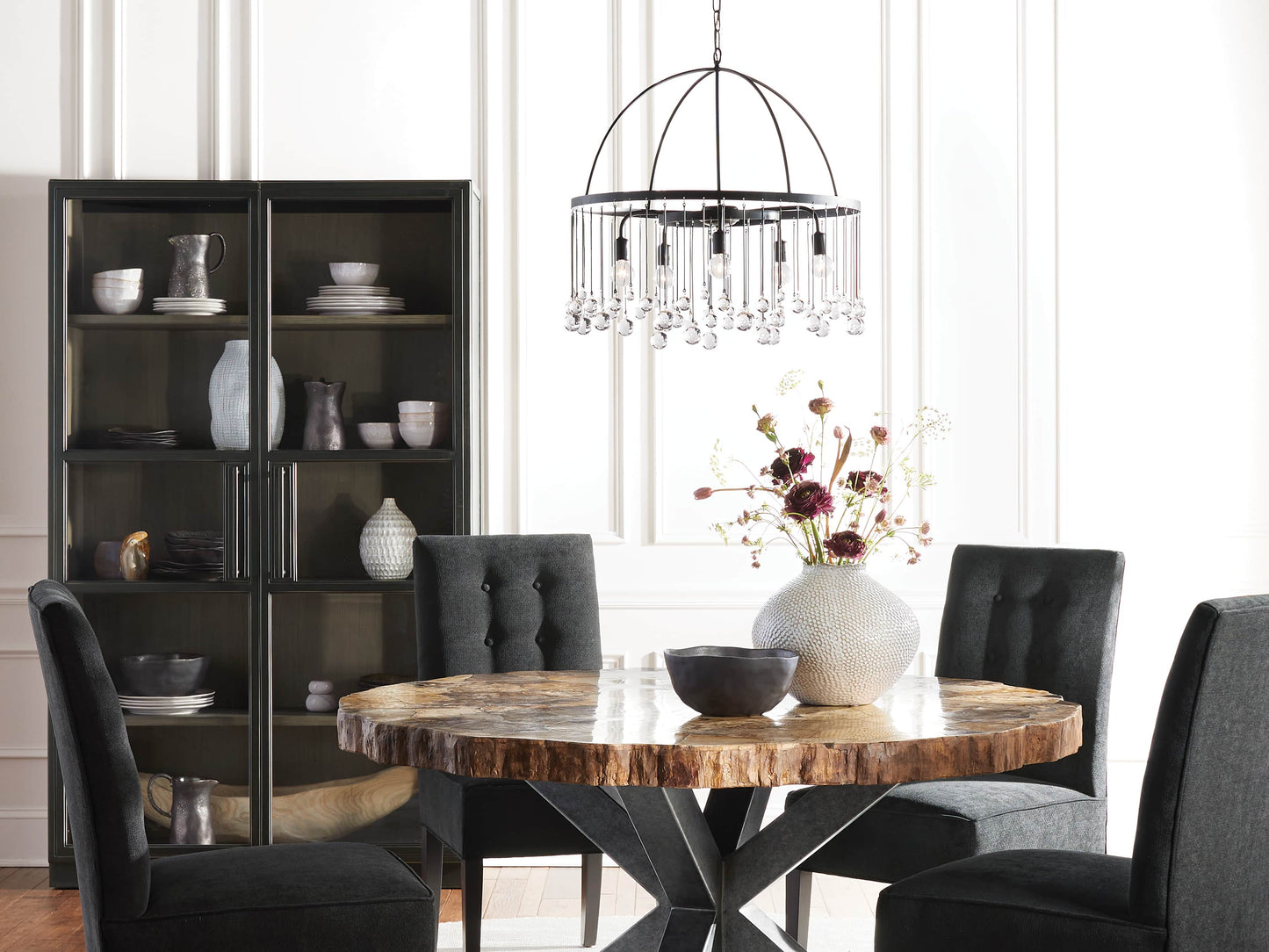 Aubrey Crystal Ball Tiered Round Chandelier