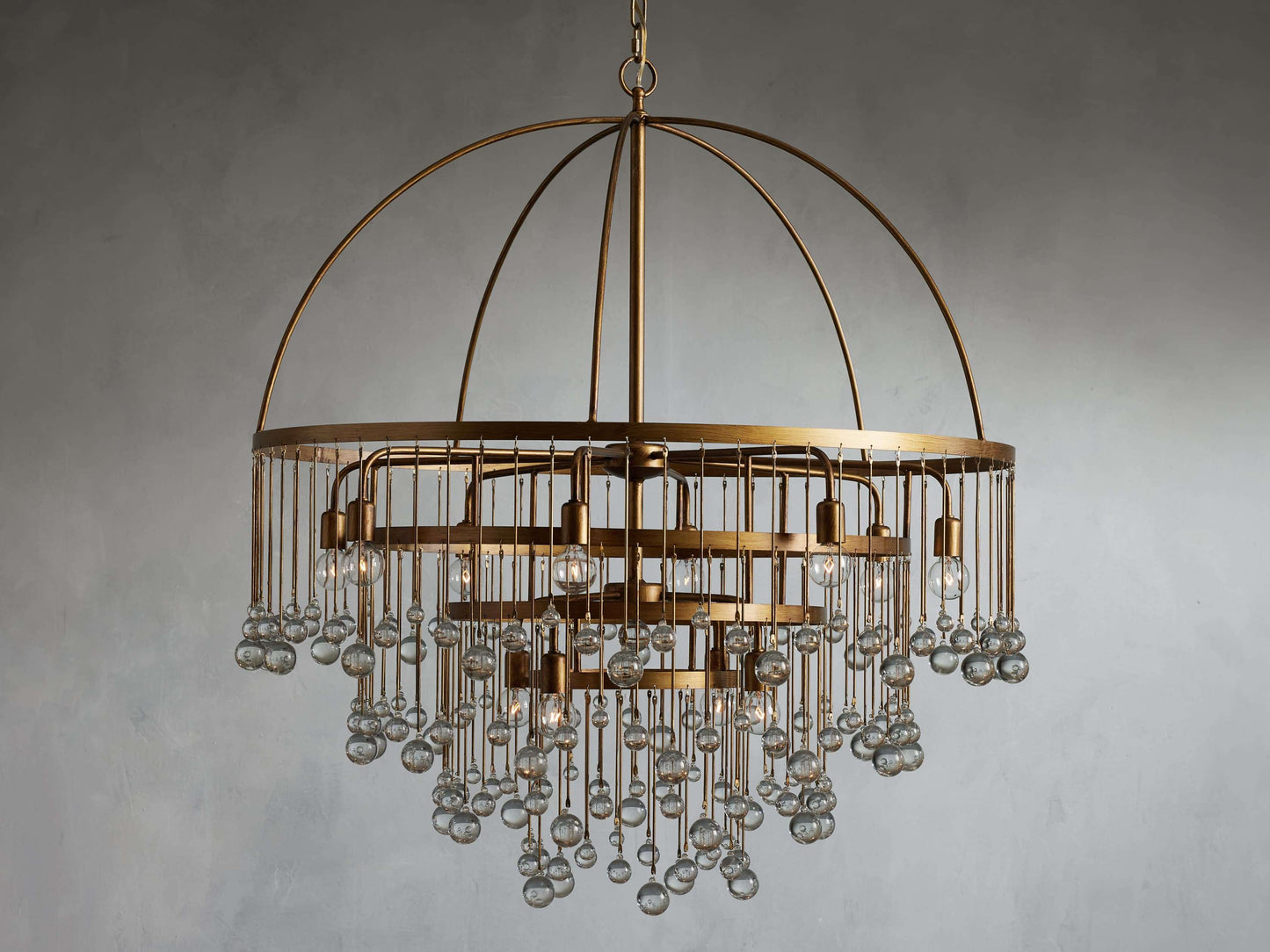 Aubrey Crystal Ball Tiered Round Chandelier