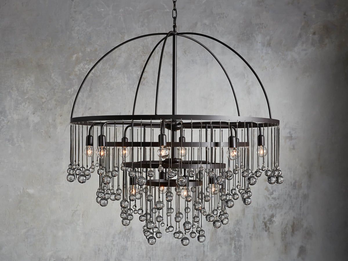 Aubrey Crystal Ball Tiered Round Chandelier