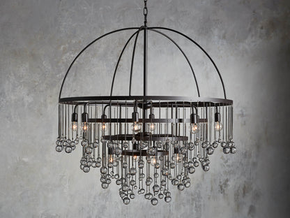 Aubrey Crystal Ball Tiered Round Chandelier