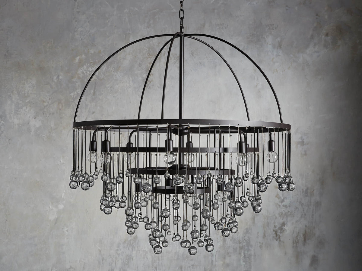 Aubrey Crystal Ball Tiered Round Chandelier