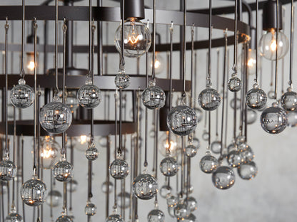 Aubrey Crystal Ball Tiered Round Chandelier
