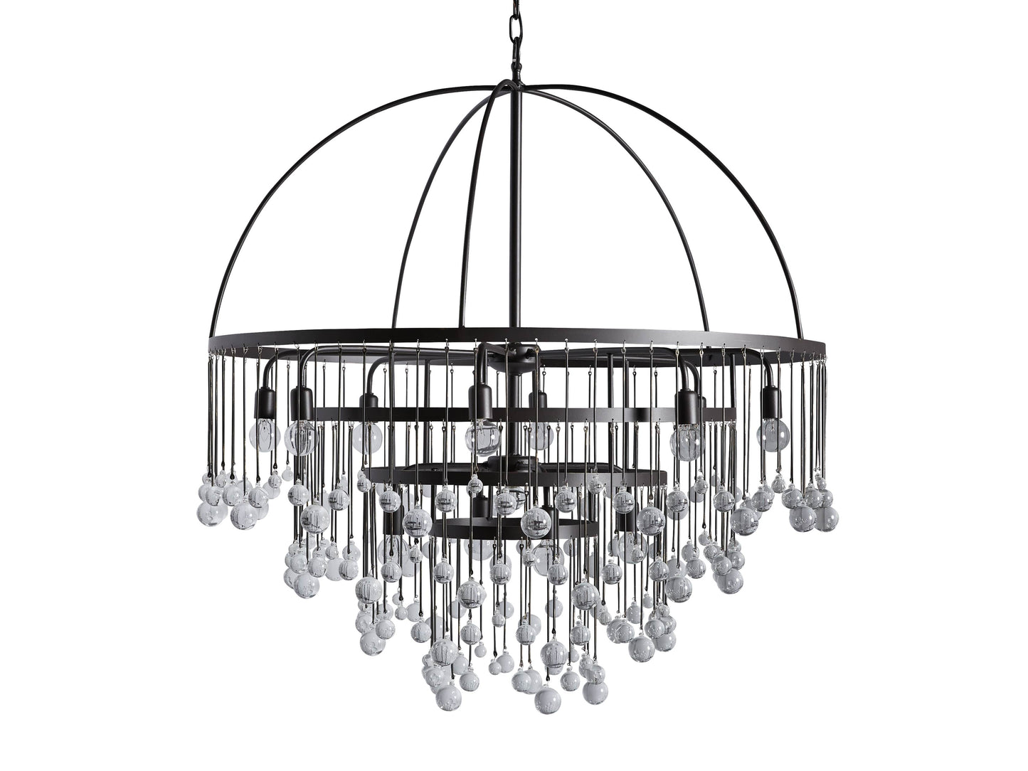 Aubrey Crystal Ball Tiered Round Chandelier