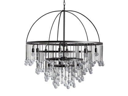 Aubrey Crystal Ball Tiered Round Chandelier
