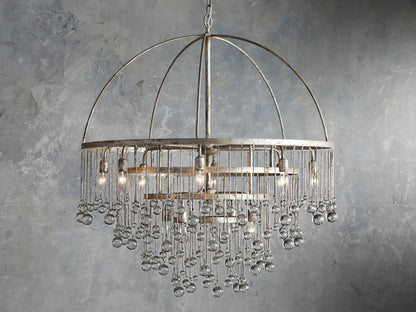 Aubrey Crystal Ball Tiered Round Chandelier