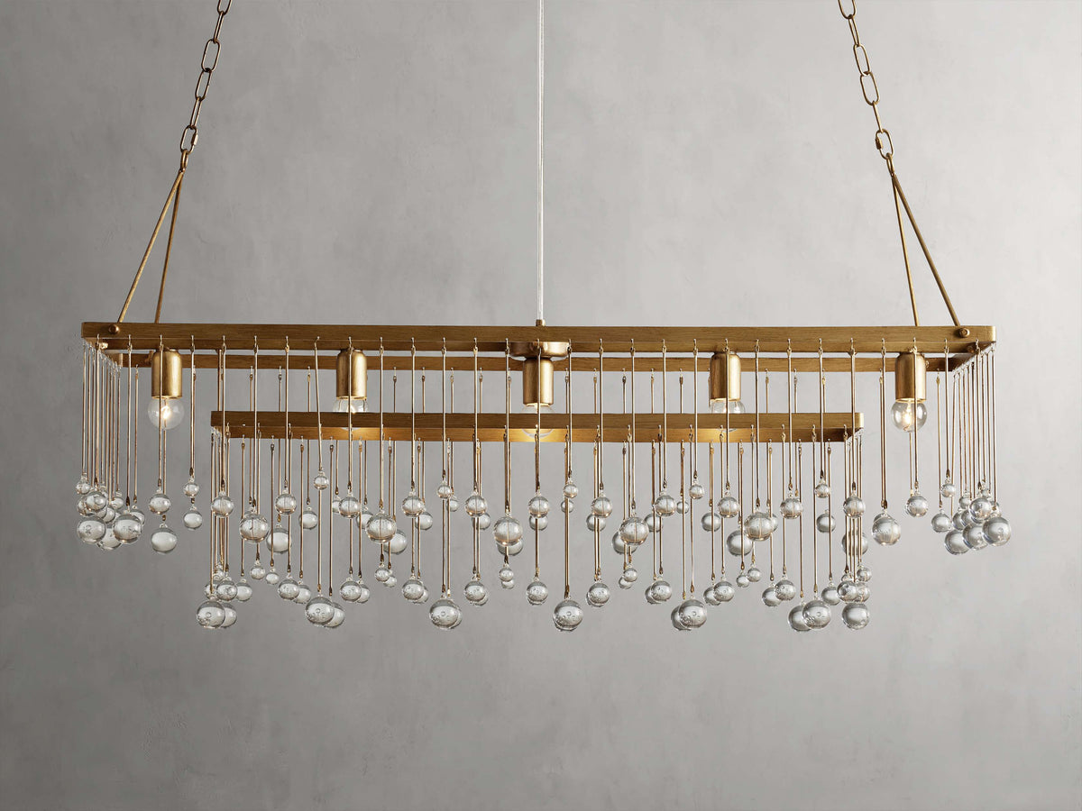 Aubrey Crystal Ball Rectangular Chandelier
