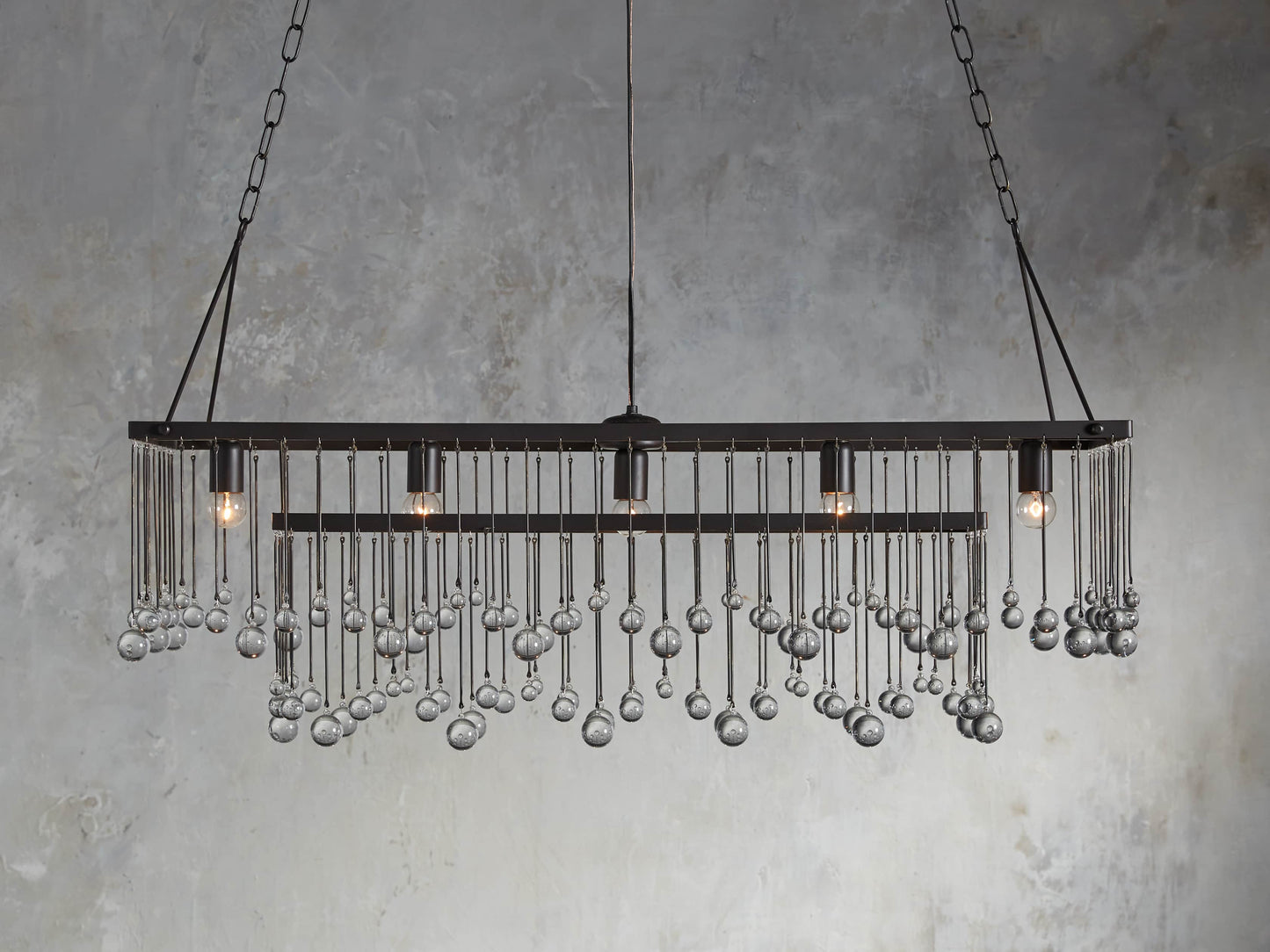 Aubrey Crystal Ball Rectangular Chandelier
