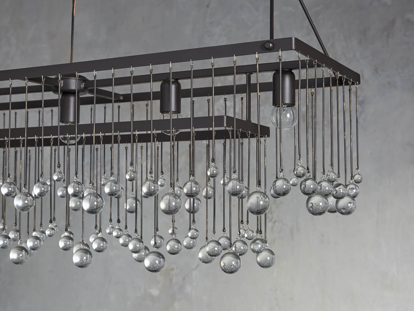 Aubrey Crystal Ball Rectangular Chandelier