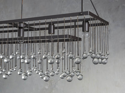Aubrey Crystal Ball Rectangular Chandelier