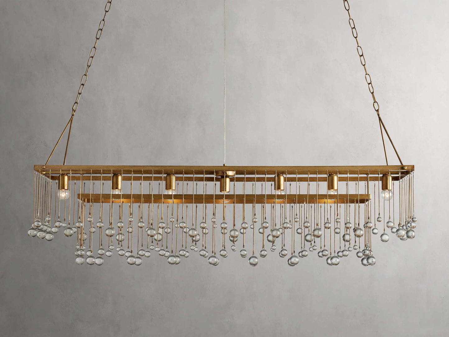 Aubrey Crystal Ball Rectangular Chandelier