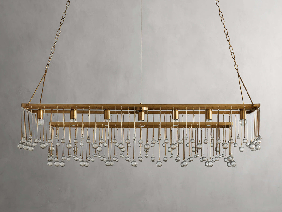 Aubrey Crystal Ball Rectangular Chandelier