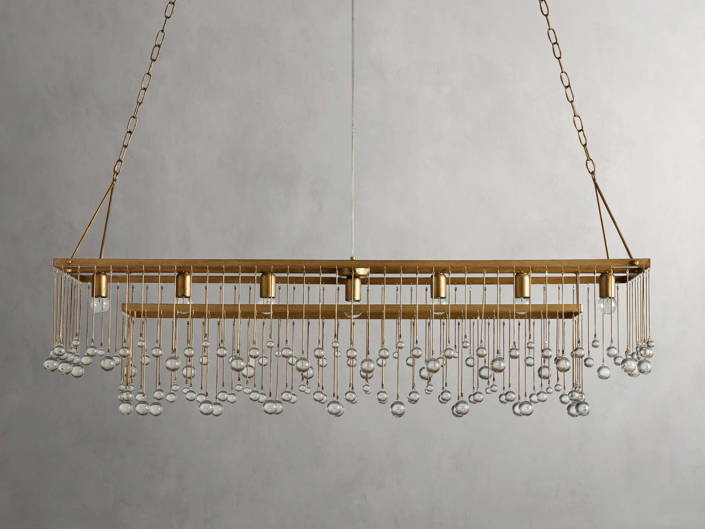 Aubrey Crystal Ball Rectangular Chandelier
