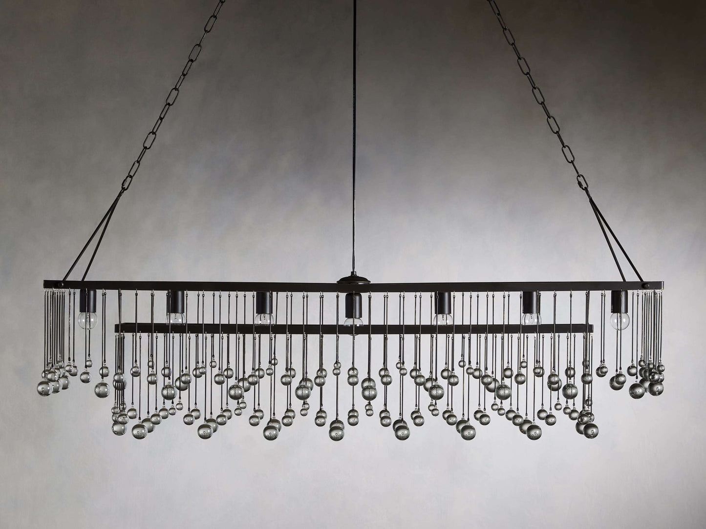 Aubrey Crystal Ball Rectangular Chandelier