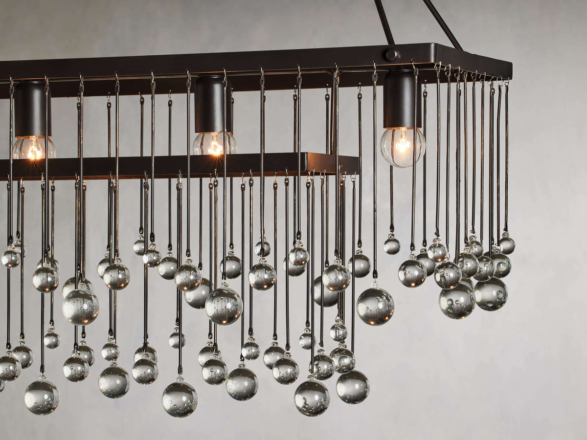 Aubrey Crystal Ball Rectangular Chandelier