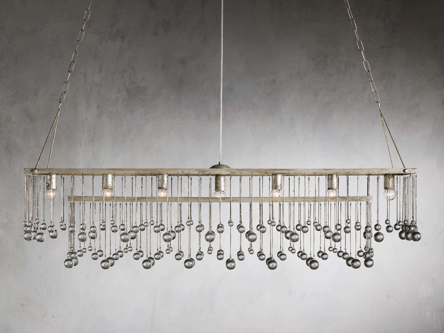 Aubrey Crystal Ball Rectangular Chandelier