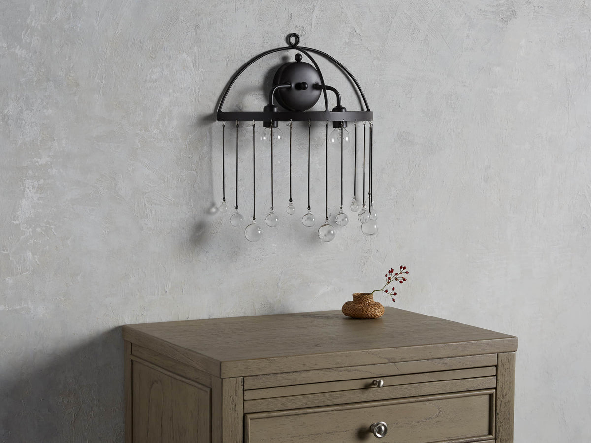 Aubrey Crystal Ball Wall Sconce