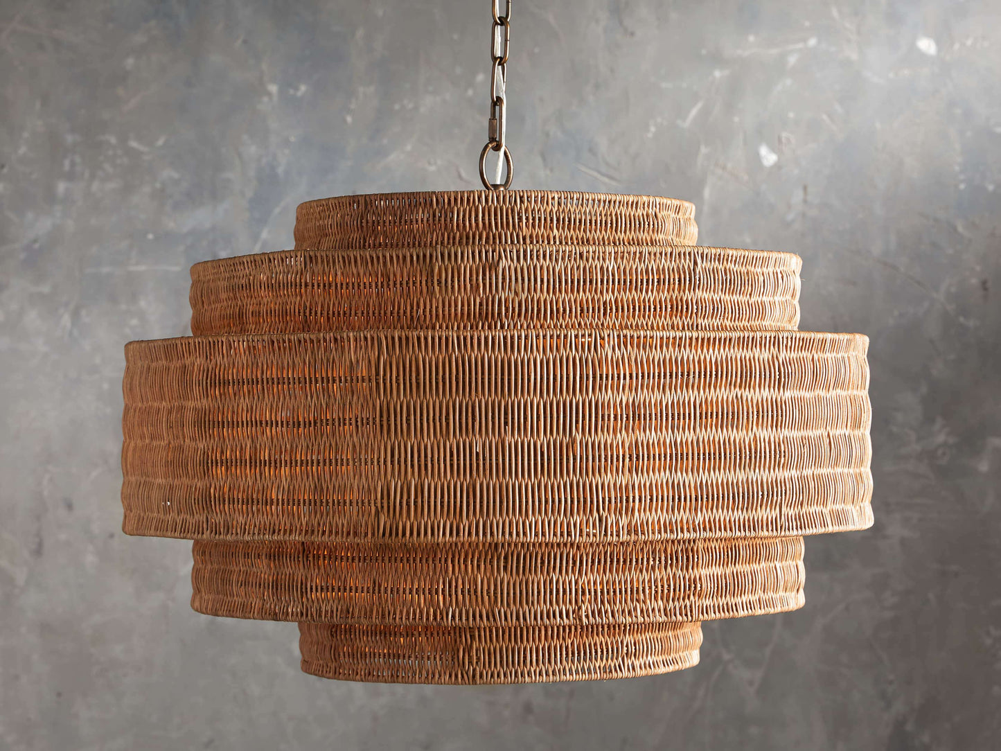 Paloma Handcrafted Rattan Tiered Chandelier