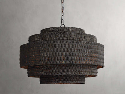 Paloma Handcrafted Rattan Tiered Chandelier