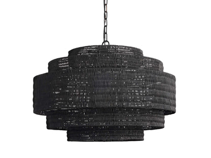 Paloma Handcrafted Rattan Tiered Chandelier