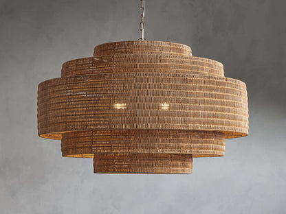Paloma Handcrafted Rattan Tiered Chandelier