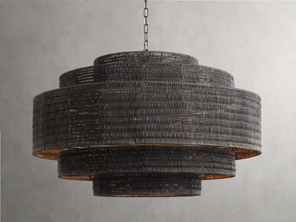 Paloma Handcrafted Rattan Tiered Chandelier