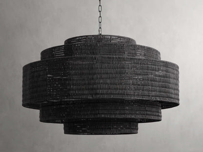 Paloma Handcrafted Rattan Tiered Chandelier