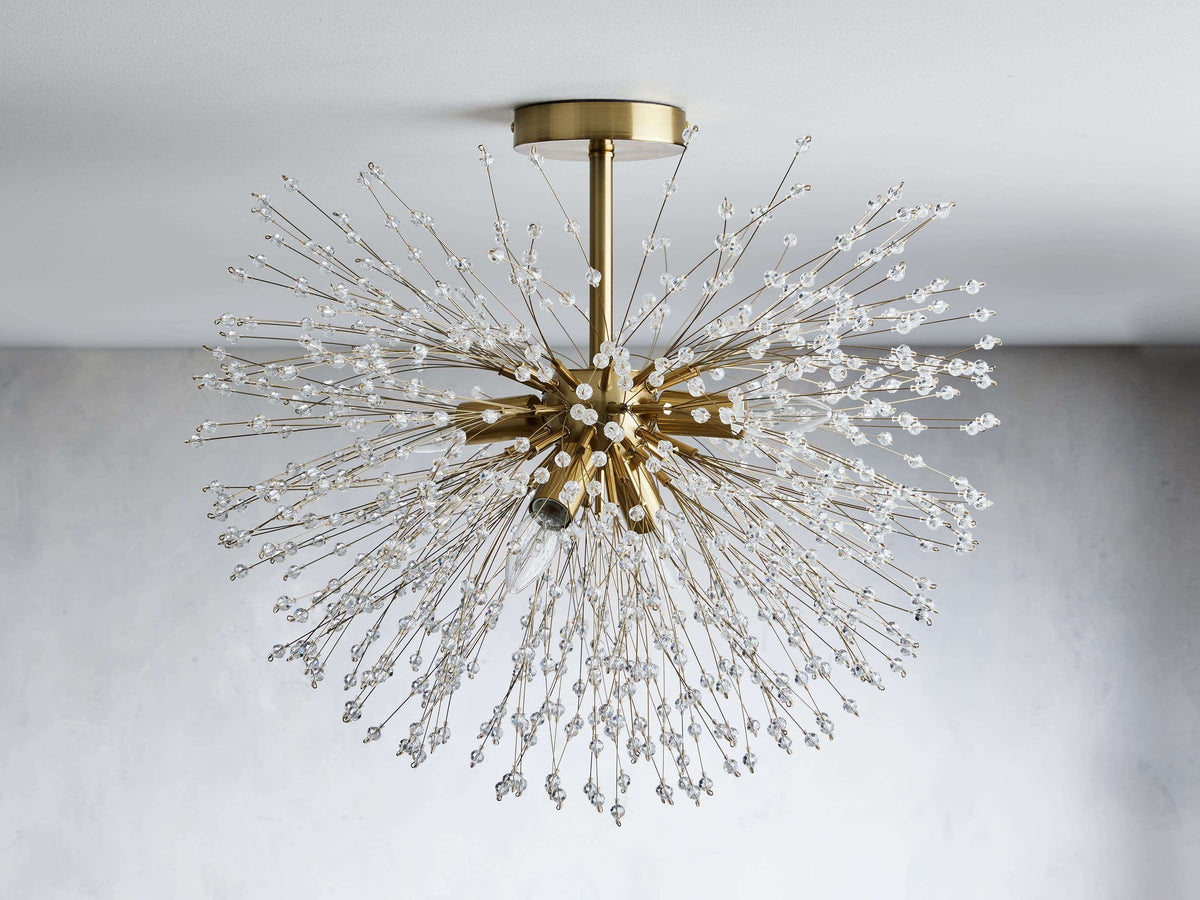 Dandelion Whimsical Crystal Flush Mount
