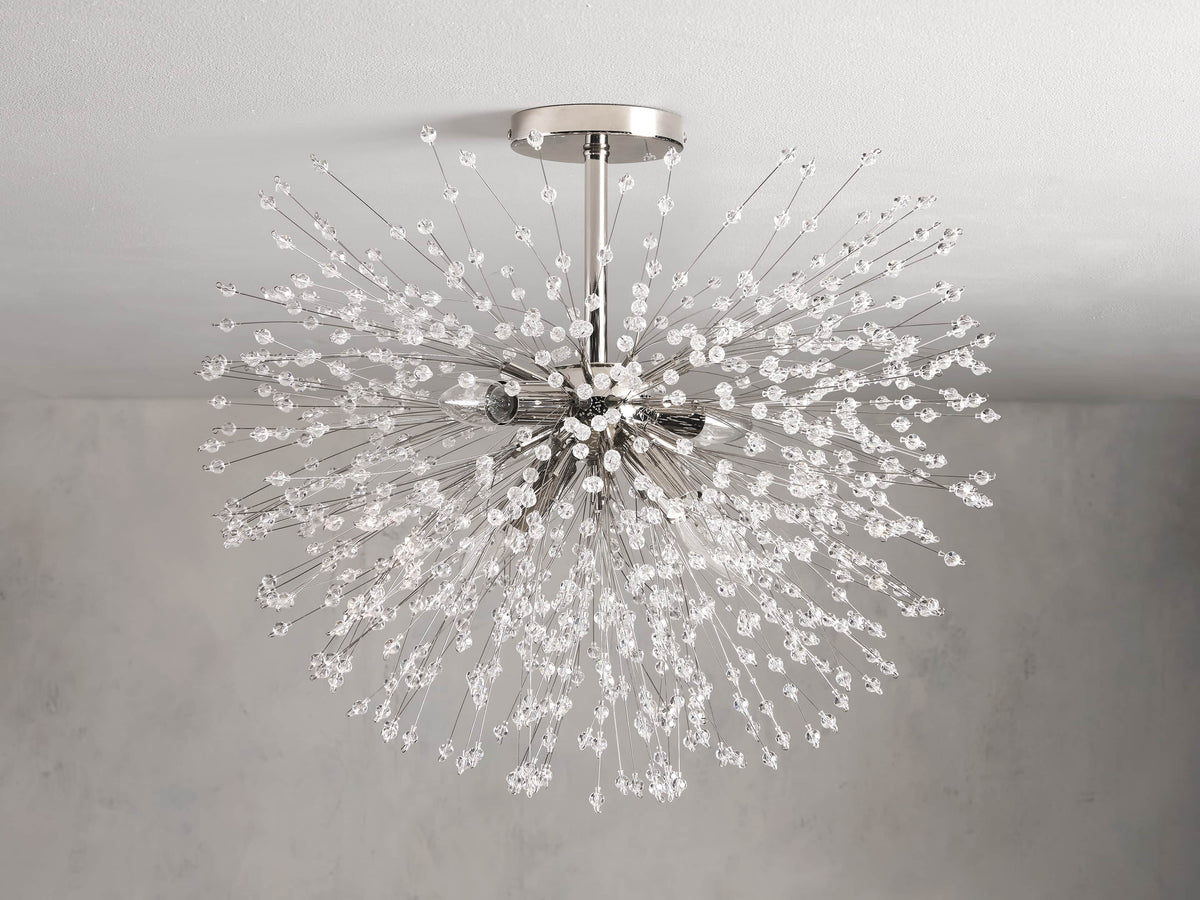 Dandelion Whimsical Crystal Flush Mount
