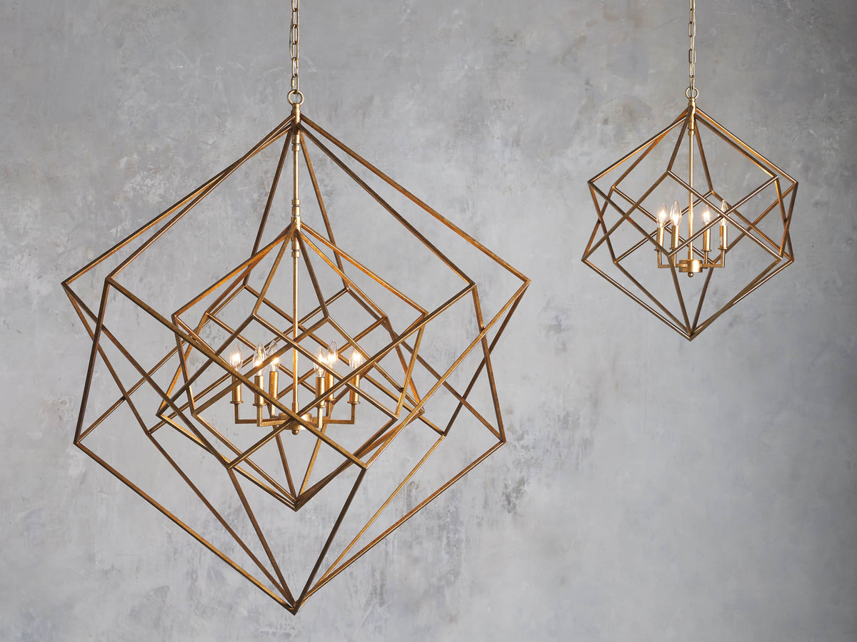 Geode Minimalist Geometric Frame Chandelier 30"