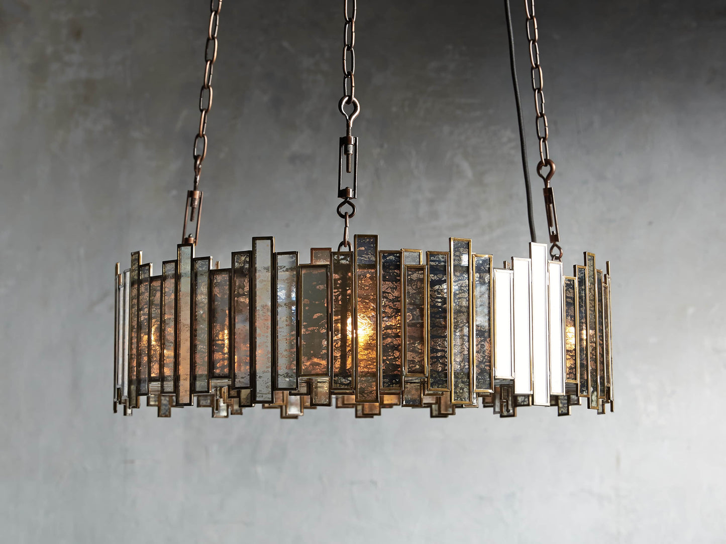 Laila Antiqued Glass Round Chandelier