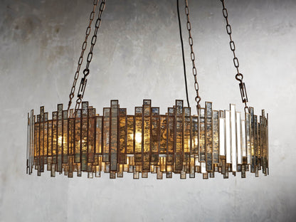 Laila Antiqued Glass Round Chandelier