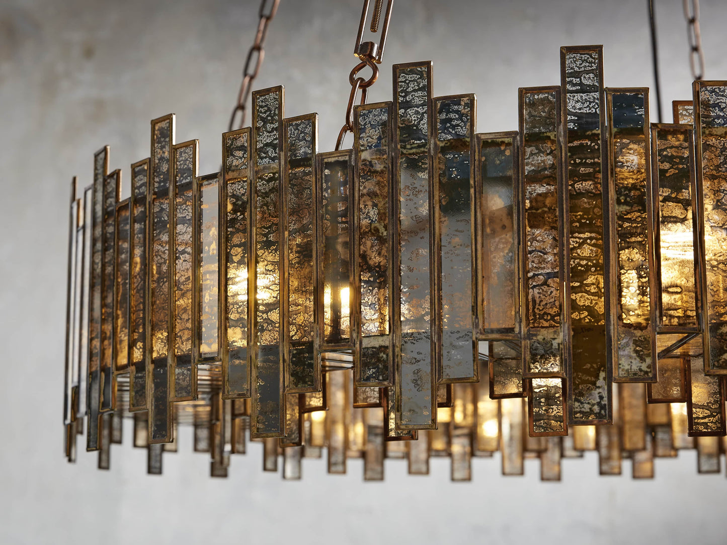 Laila Antiqued Glass Round Chandelier