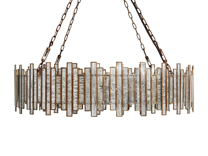 Laila Antiqued Glass Round Chandelier